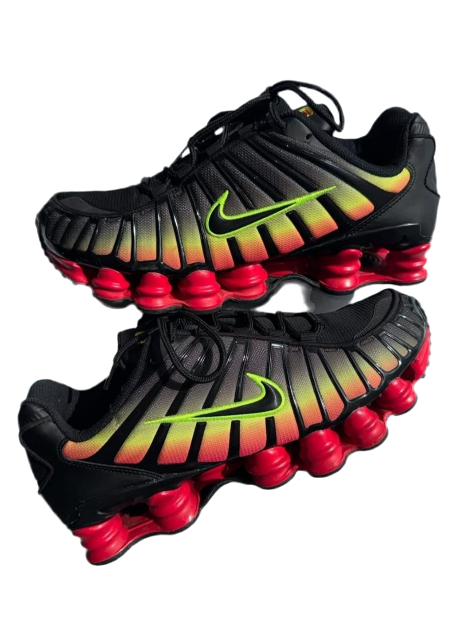 NIKE SHOX TL "Black/Volt/Fire Red"