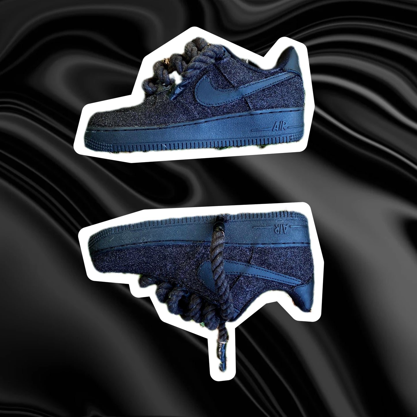 AIRFORCE 1 GLITTER ‘07 “TRIPLE BLACK”