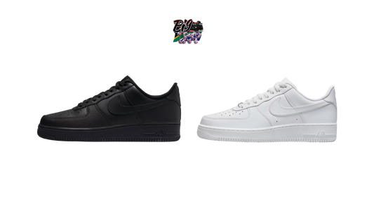 2 X AIRFORCE 1s ( BLACK AND WHITE )
