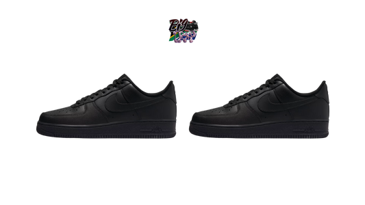2 X AIRFORCE 1s ( BLACK AND BLACK )