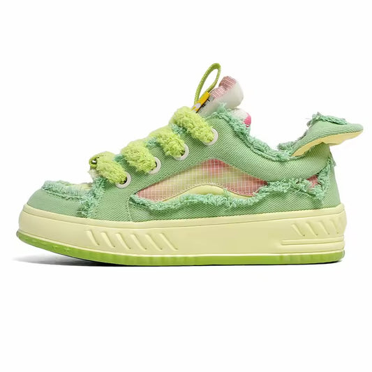 Platform Rope Lace Lifestyle Sneaker – lime