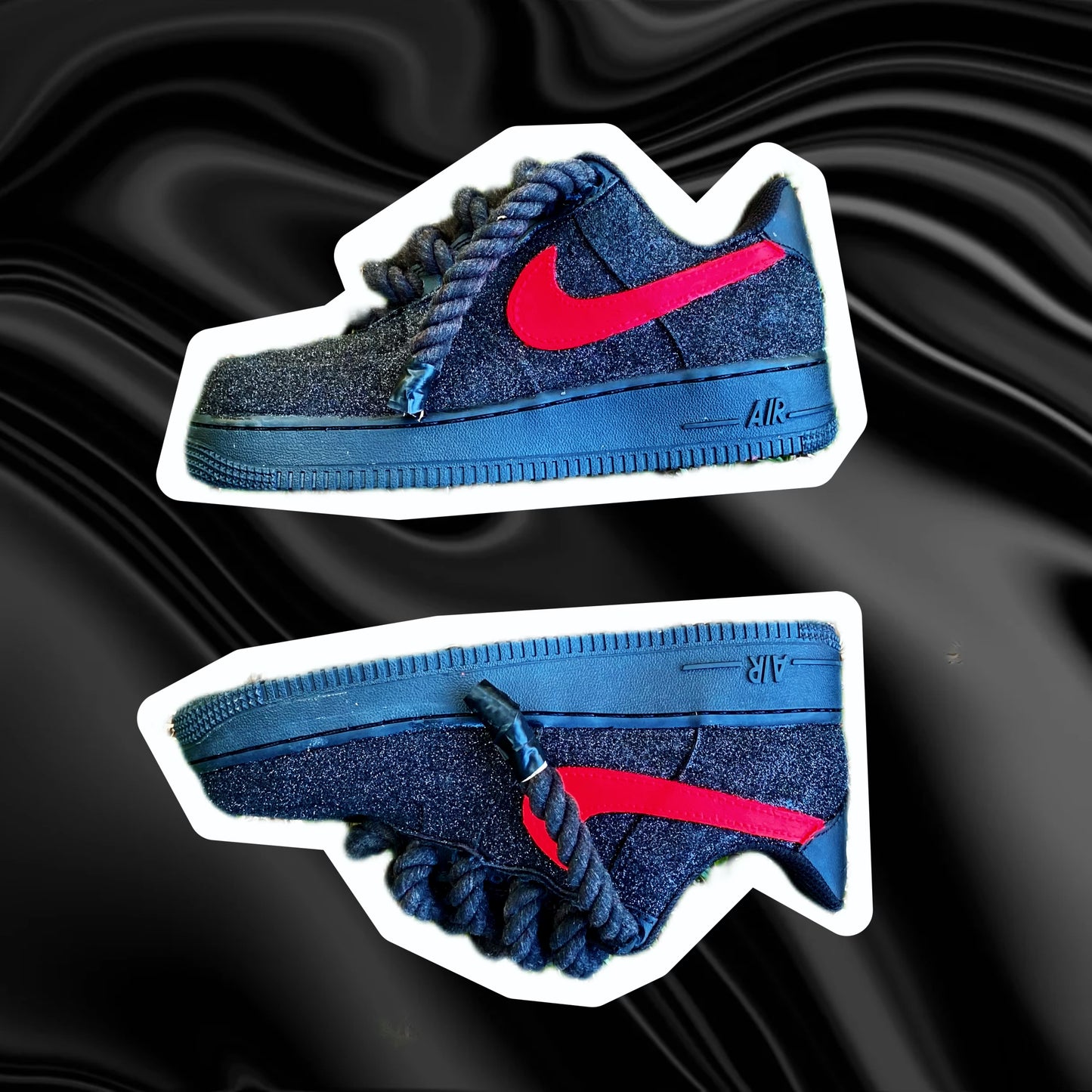 AIRFORCE 1 GLITTER ‘07 “BLACK-RED”