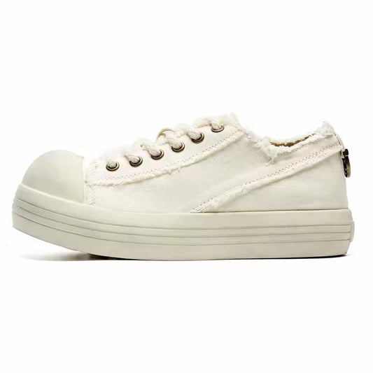 Platform Bulge Lifestyle Sneaker – Beige